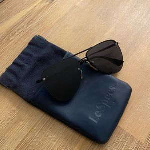 Black Aviator Le Specs sunglasses